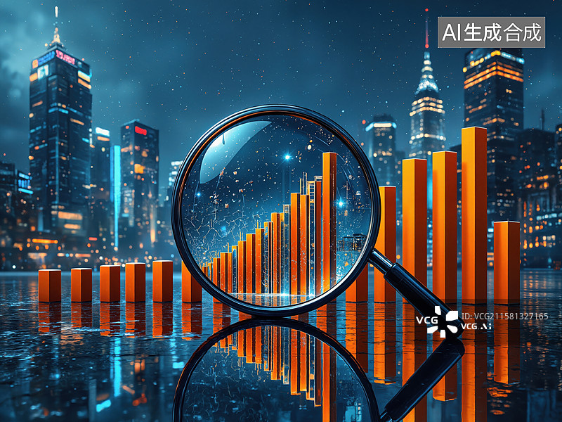 【AI数字艺术】城市夜景数据分析图片素材