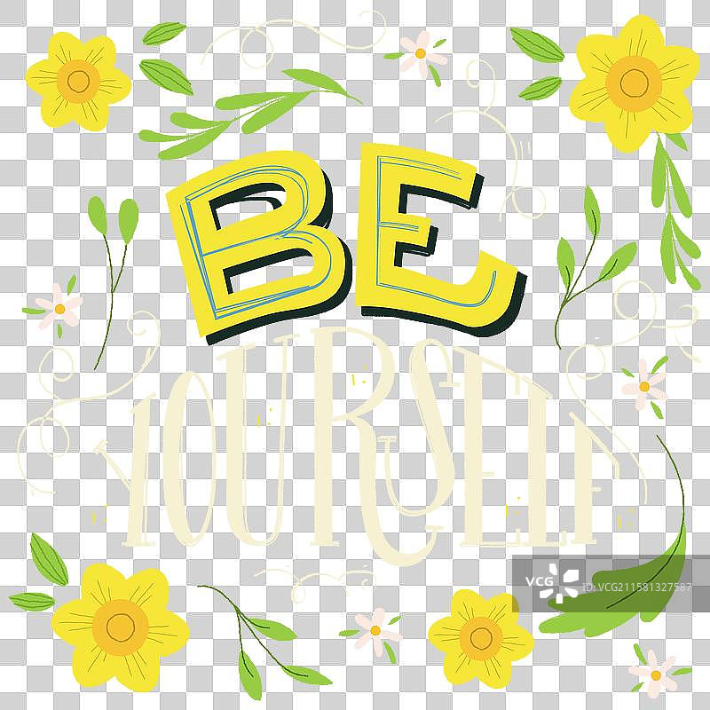 带花的标语图片素材