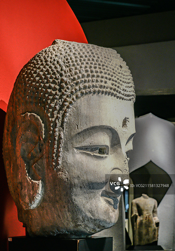 山东诸城博物馆之东魏卢舍那佛头像图片素材