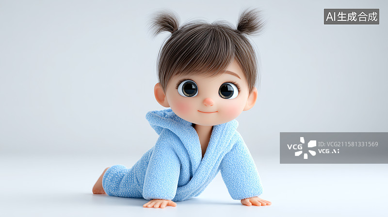 【AI数字艺术】一个小婴儿正在地上爬行图片素材