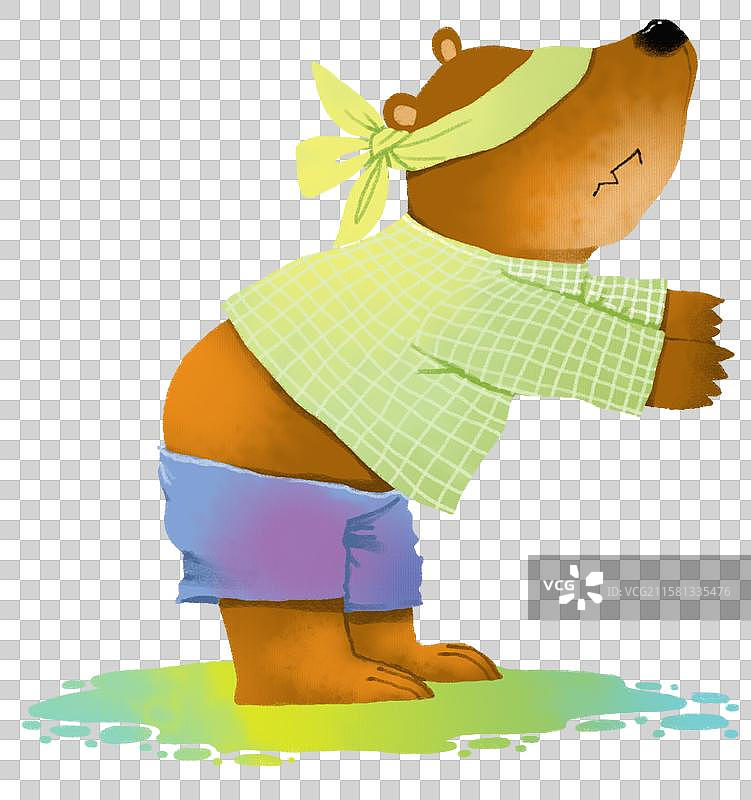 儿童插画 动物插画 免抠元素 蒙着眼的熊图片素材