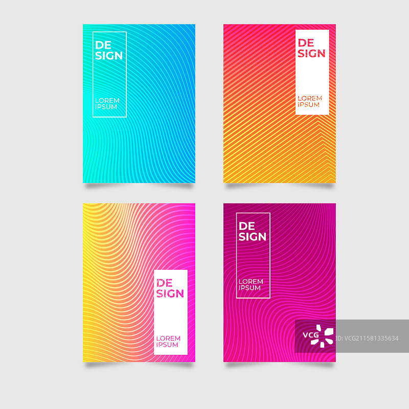 渐变几何线条宣传册模板图片素材