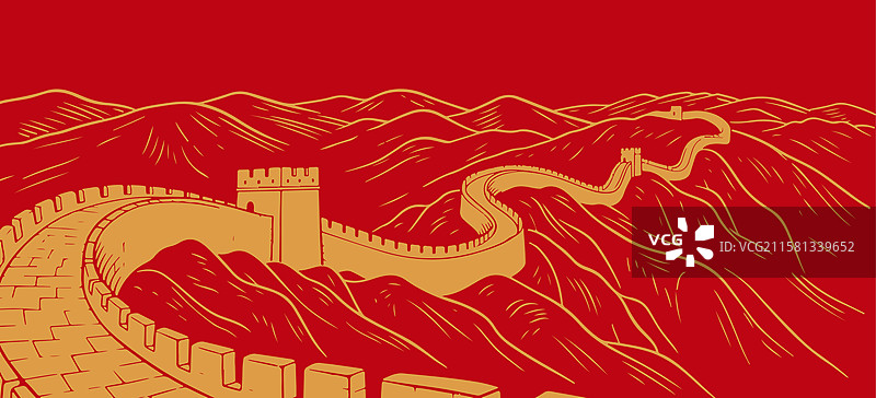 长城插画图片素材