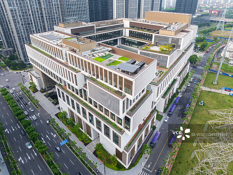 鸟瞰上海纽约大学全景图片素材