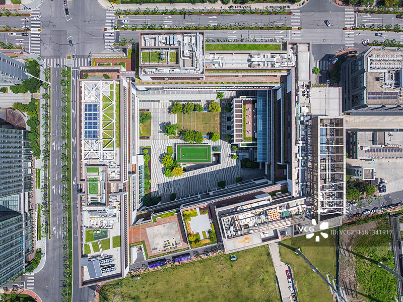 鸟瞰上海纽约大学全景图片素材