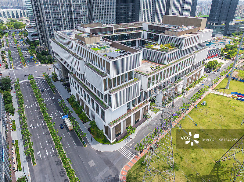 鸟瞰上海纽约大学全景图片素材