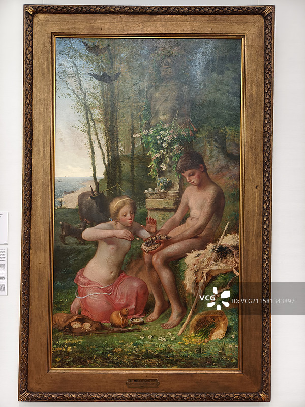 尚-法兰索瓦·米勒 (1814年-1875年) 春（达夫尼与克罗伊） 1865年 油彩、画布图片素材