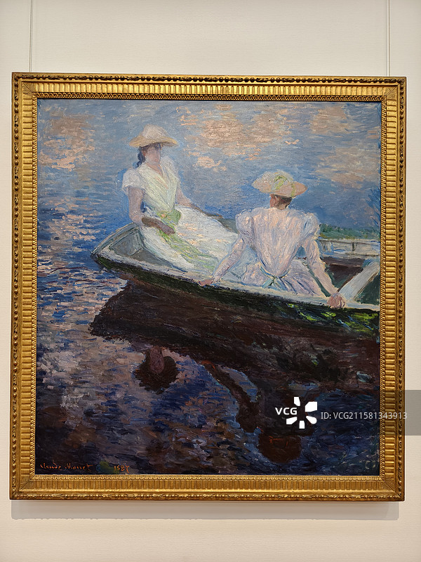 克劳德·莫奈 (1840年-1926年) 乘船游玩 1887年 油彩、画布图片素材