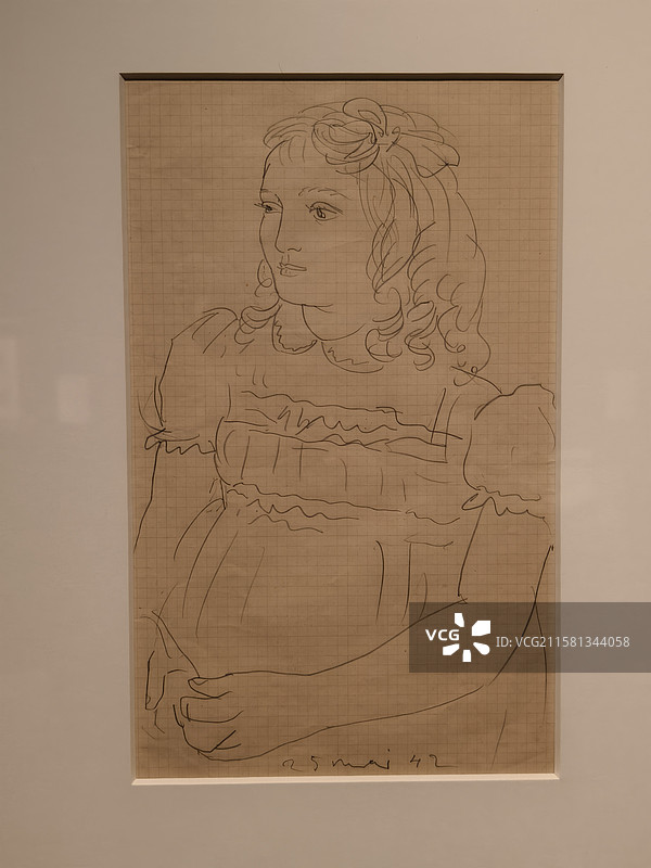 巴勃罗-毕加索(1881-1973年) 画家的女儿 1942年 铅笔/纸图片素材