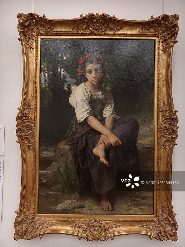 威廉·阿道夫·布格罗 (1825年-1905年) 小河旁 1875年 油彩、画布图片素材