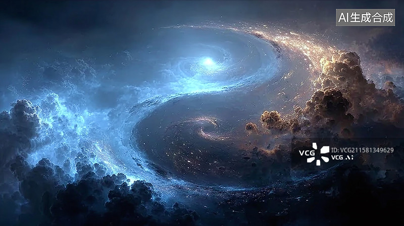 【AI数字艺术】太极八卦星云图，道教，道家图片素材