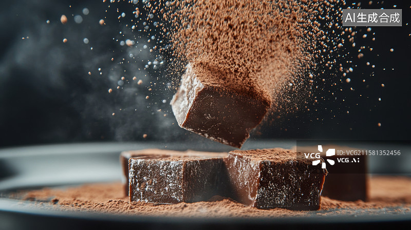 【AI数字艺术】巧克力甜品可可粉丝滑背景图片素材