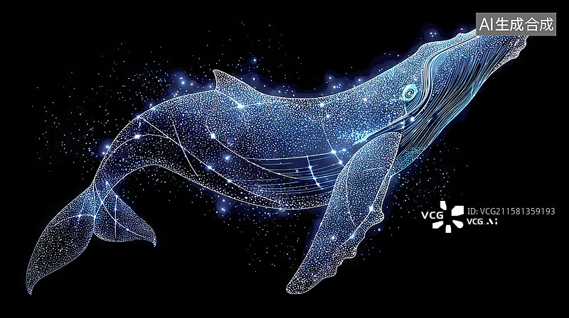 【AI数字艺术】三维鲸鱼素材背景图片素材