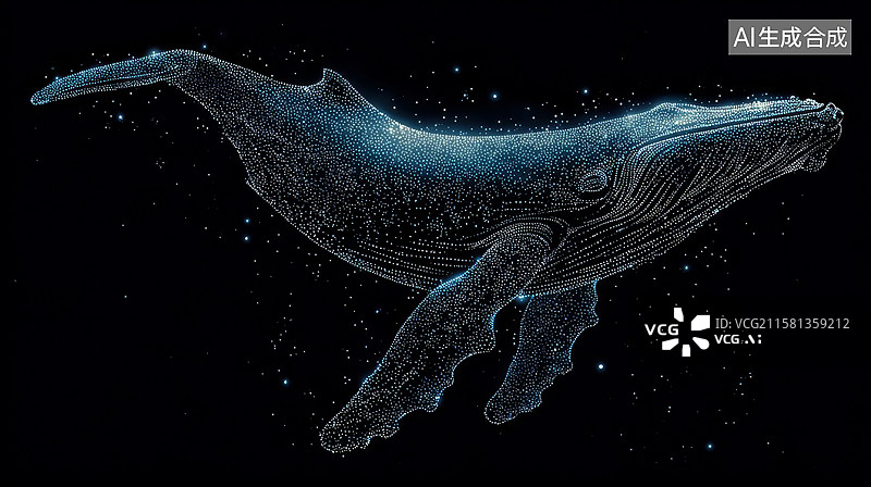 【AI数字艺术】三维鲸鱼素材背景图片素材