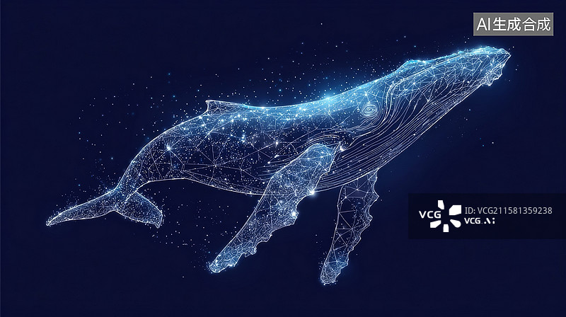 【AI数字艺术】三维鲸鱼素材背景图片素材