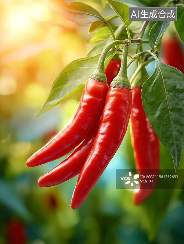 【AI数字艺术】红色的小米辣海报图图片素材