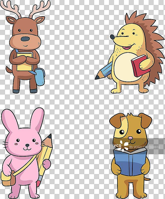 卡通动物系列设计图片素材