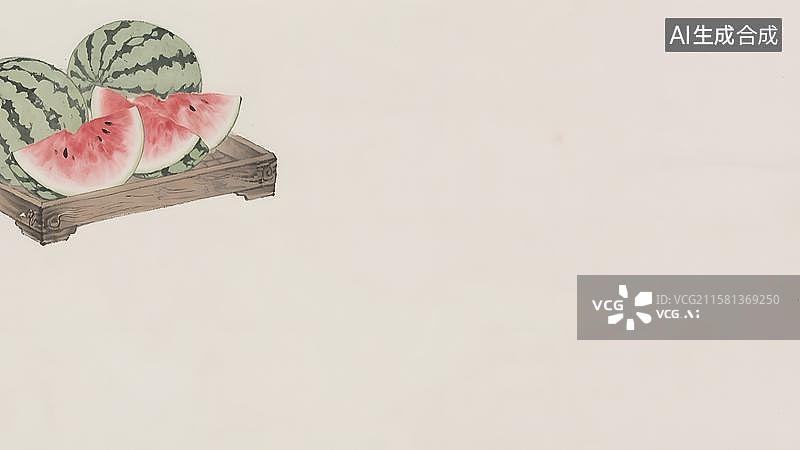 【AI数字艺术】水墨画左上图片素材