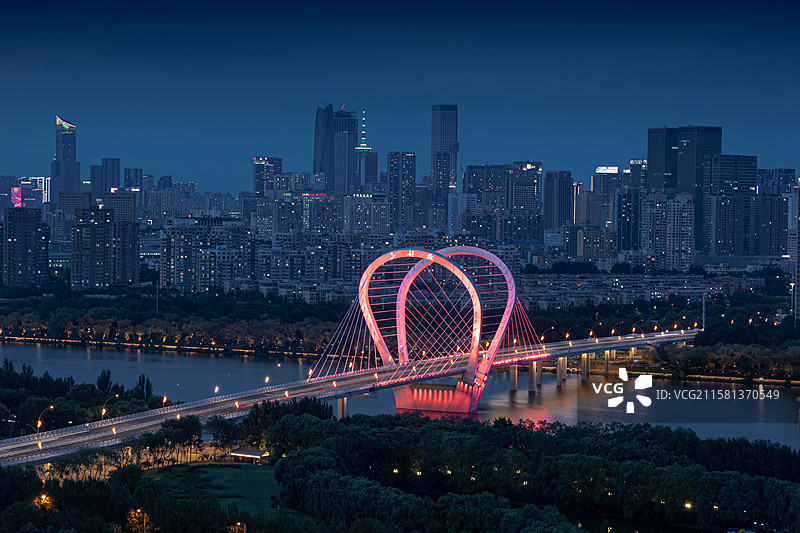 沈阳三好桥与cbd夜景图片素材