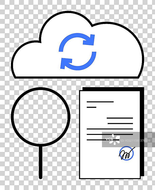 云同步与文档验证图片素材