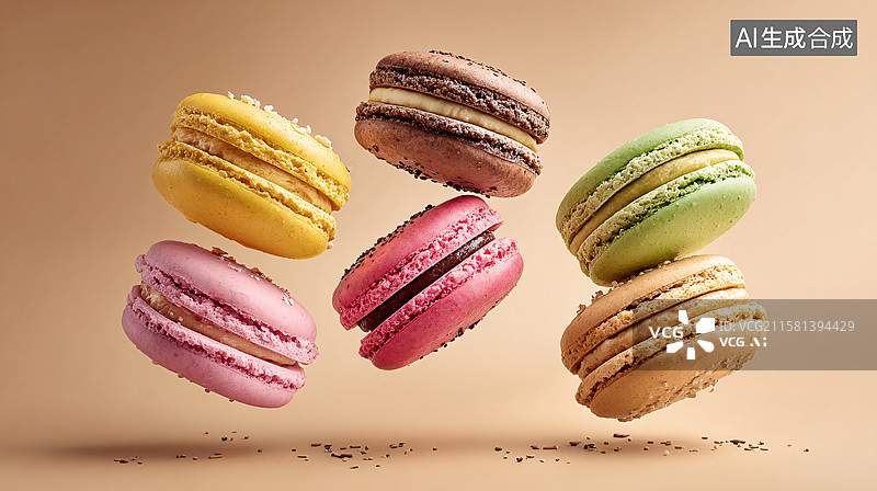 【AI数字艺术】马卡龙广告海报图片素材