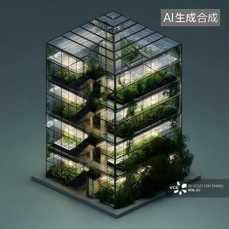 【AI数字艺术】室内多层植物栽培系统图片素材