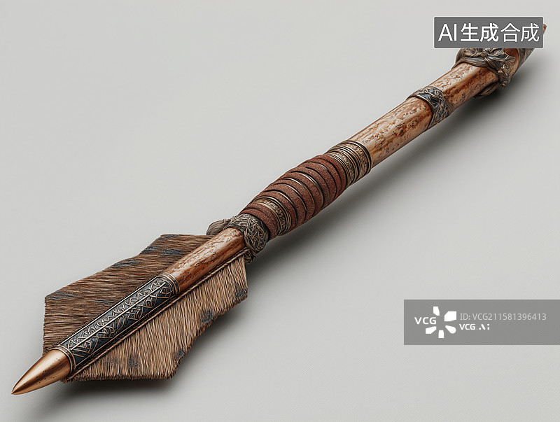 【AI数字艺术】木质弓箭特写图片素材