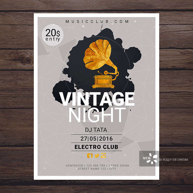 复古派对海报图片素材