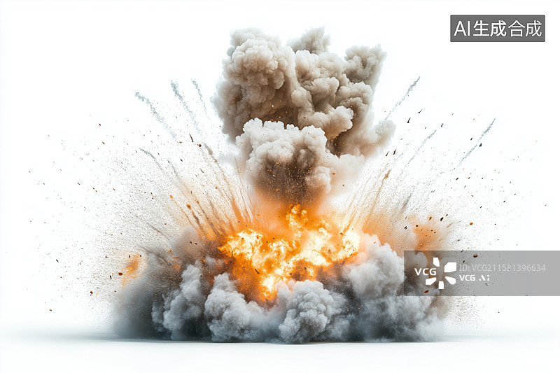 【AI数字艺术】爆炸烟雾粉尘飞溅图片素材