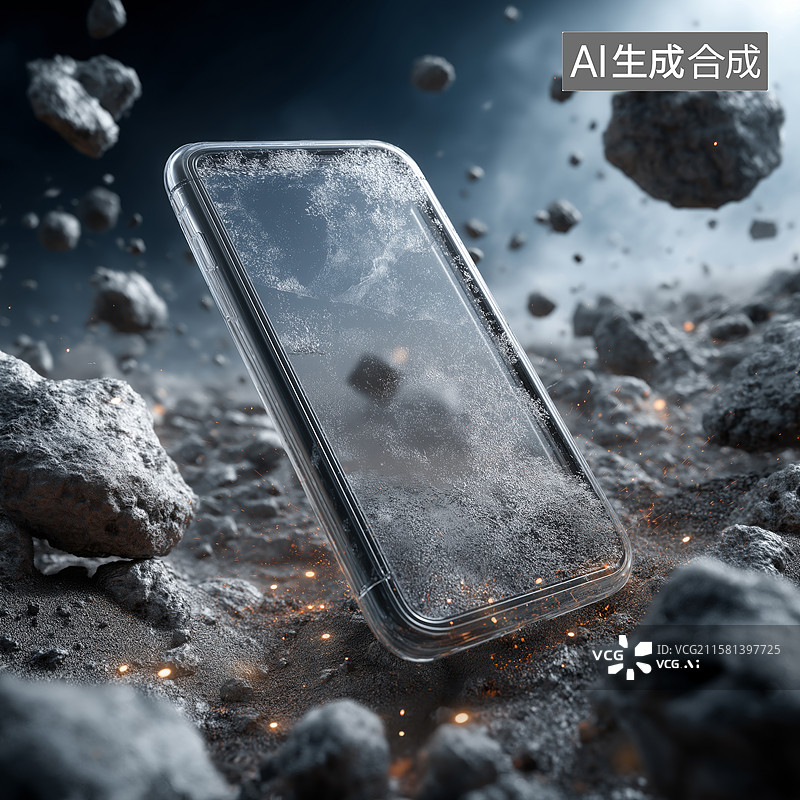 【AI数字艺术】石头炸裂飞溅效果图图片素材