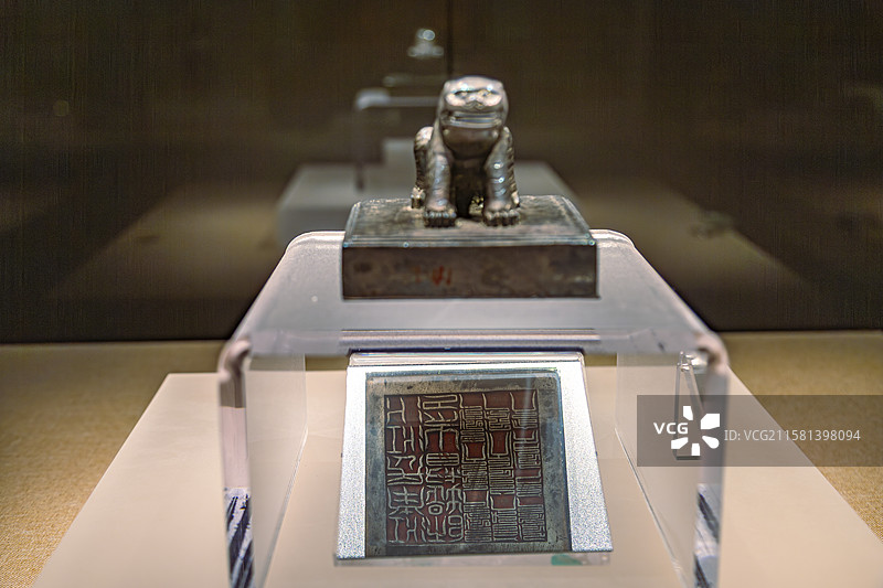 安徽蚌埠博物馆文物清朝同治三年长江水师提督银印图片素材