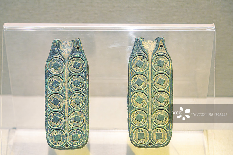 安徽蚌埠博物馆文物汉朝五铢铜母范图片素材