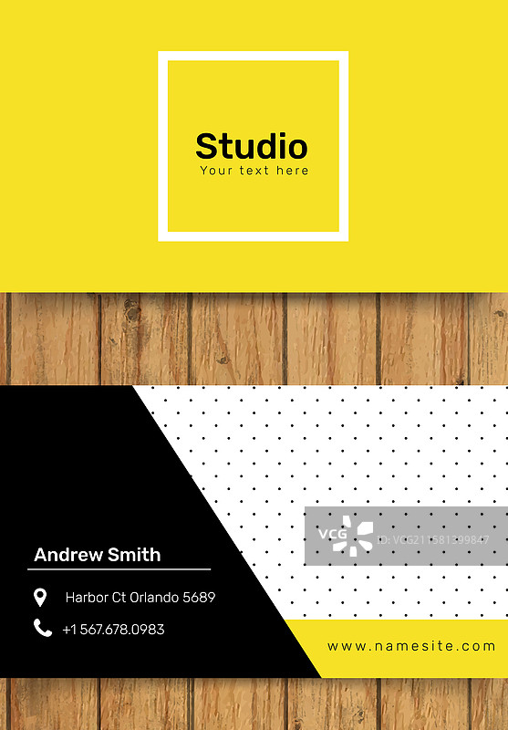 抽象风格的黄色企业名片图片素材