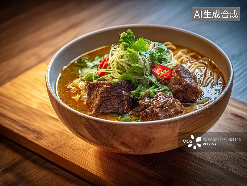 【AI数字艺术】牛肉面图片素材