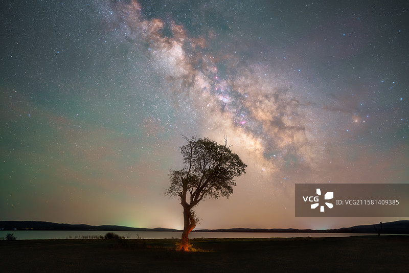 内蒙古上都湖之夜图片素材