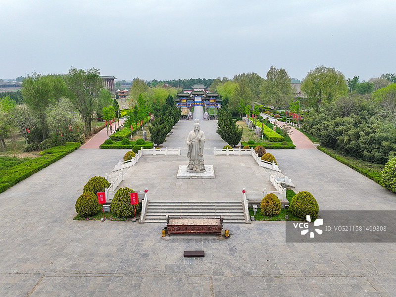 河南省新乡市卫辉比干庙航拍图片素材