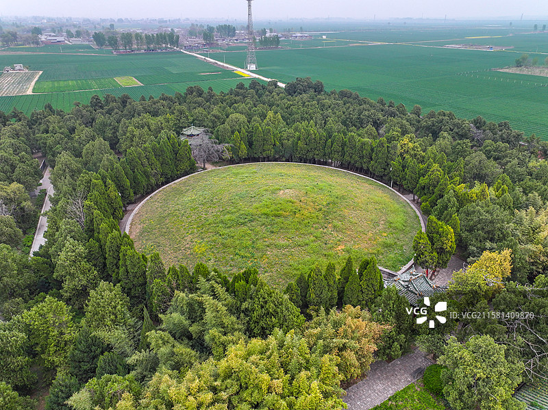 河南省新乡市卫辉比干庙航拍图片素材