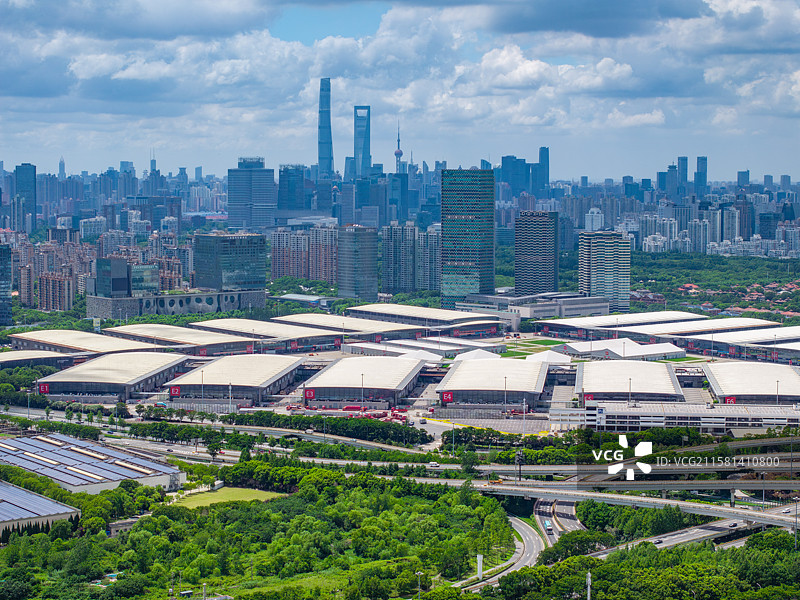 上海新国际博览中心航拍图片素材