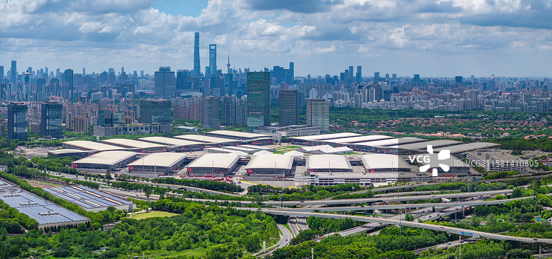 上海新国际博览中心航拍图片素材
