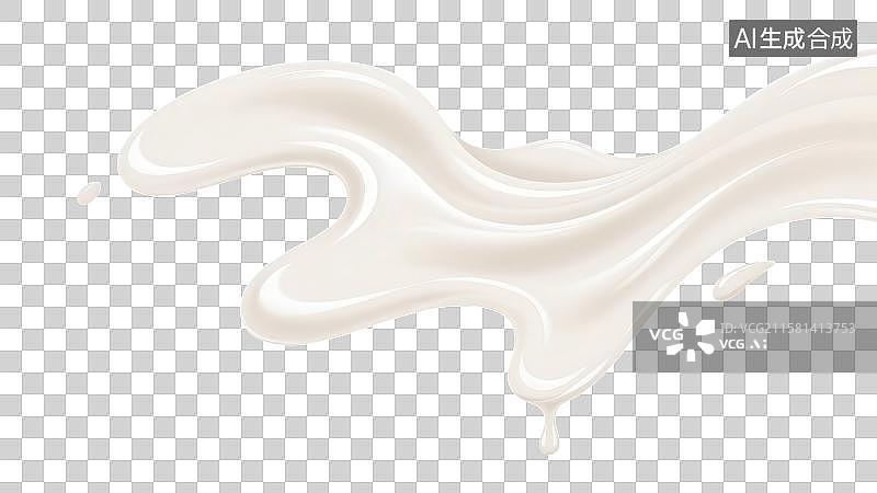 【AI数字艺术】3D渲染免抠图形元素手绘牛奶丝滑喷溅或酸奶奶或牛奶奶油状液体融化形状图片素材