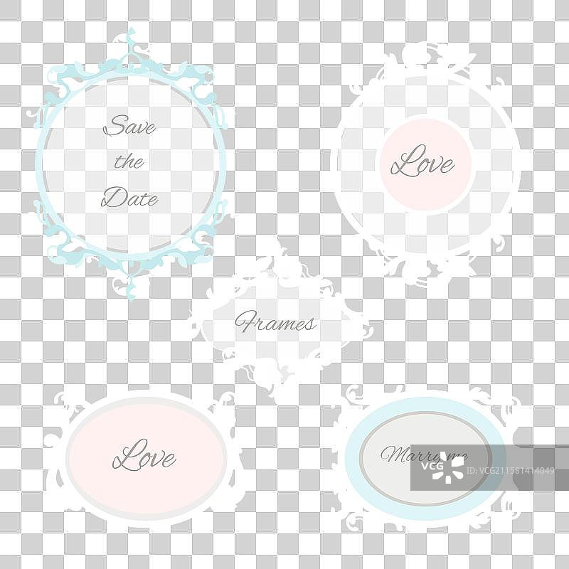 淡色调的装饰性婚礼框架图片素材