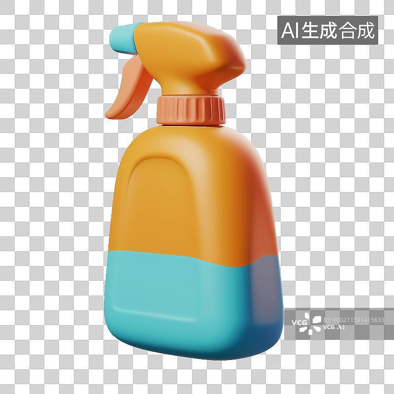 【AI数字艺术】3D风格洗洁精清洁液元素图片素材