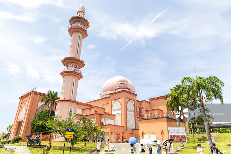 哥打京那巴鲁沙巴大学粉红清真寺图片素材