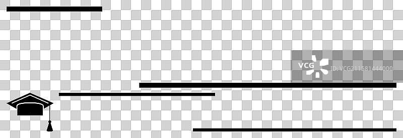 带有水平线的毕业帽象征着图片素材