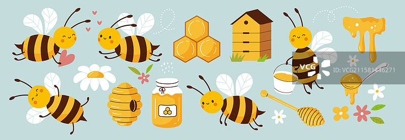 蜜蜂、蜂蜜、蜂巢、农场、蜜蜂与花朵图片素材