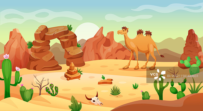 沙漠背景游戏西部风景荒野图片素材