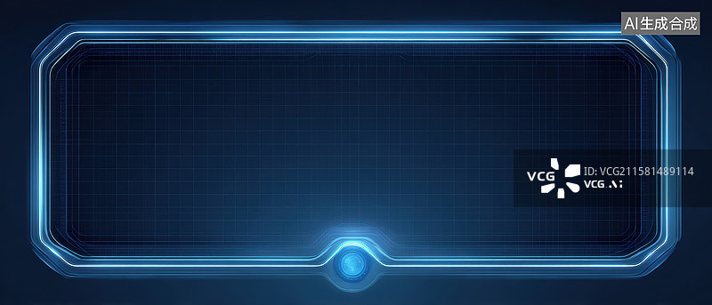 【AI数字艺术】蓝色科技感边框设计图片素材