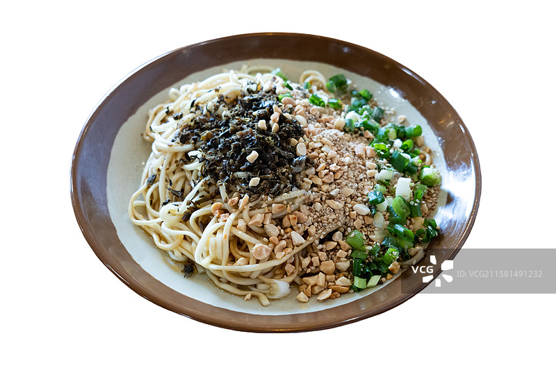 中国四川特色小吃，宜宾燃面，美食静物特写图片素材