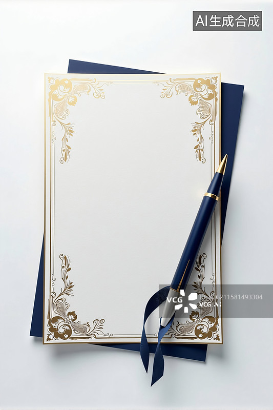 【AI数字艺术】优雅奢华荣誉证书图片素材