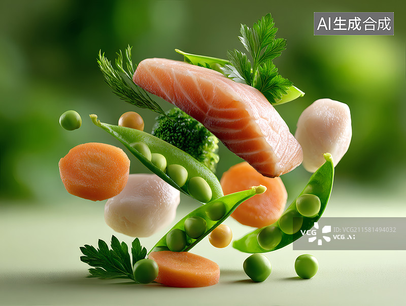 【AI数字艺术】健康减肥餐蔬菜和肉类蛋白质图片素材